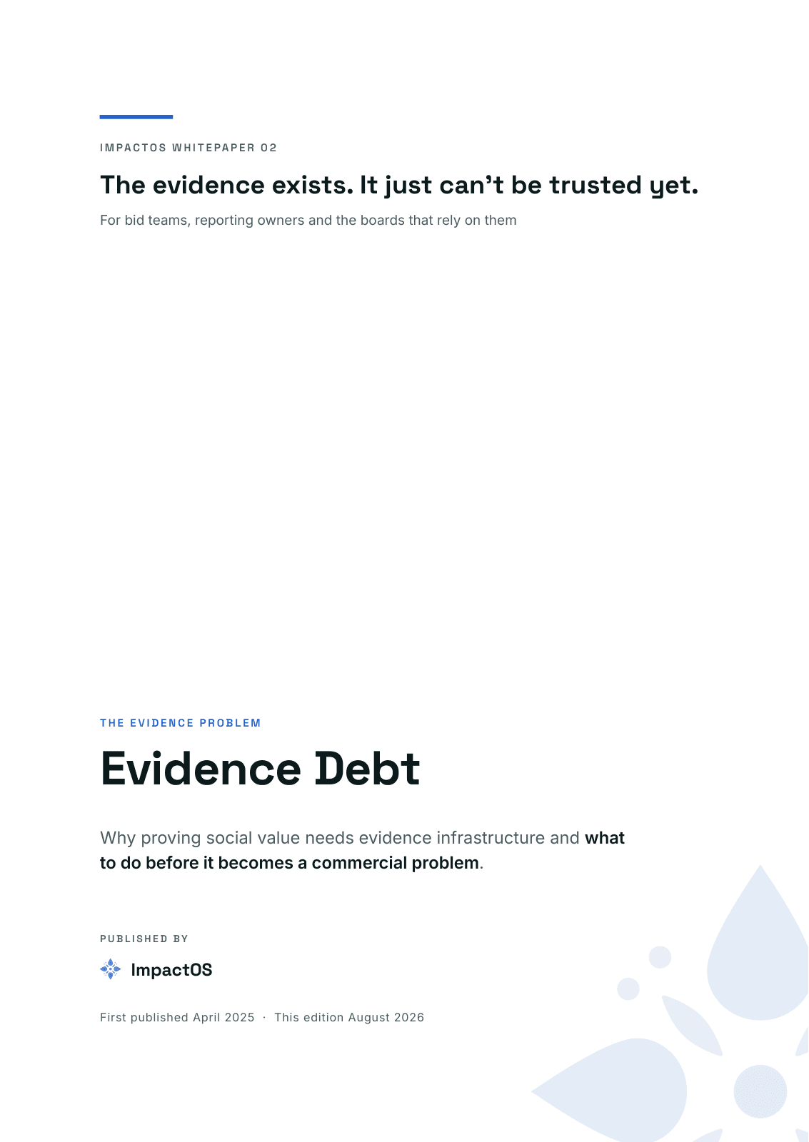 Evidence Debt: ImpactOS whitepaper cover